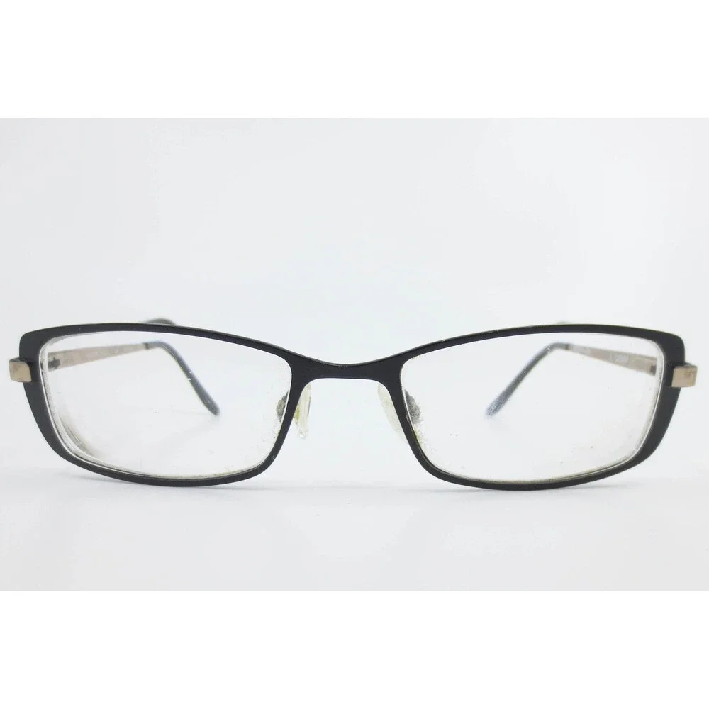 BCBGMAXAZRIA Brigitte Black Gold Rectangular Eyeglasses Frames 49-17-135 38447